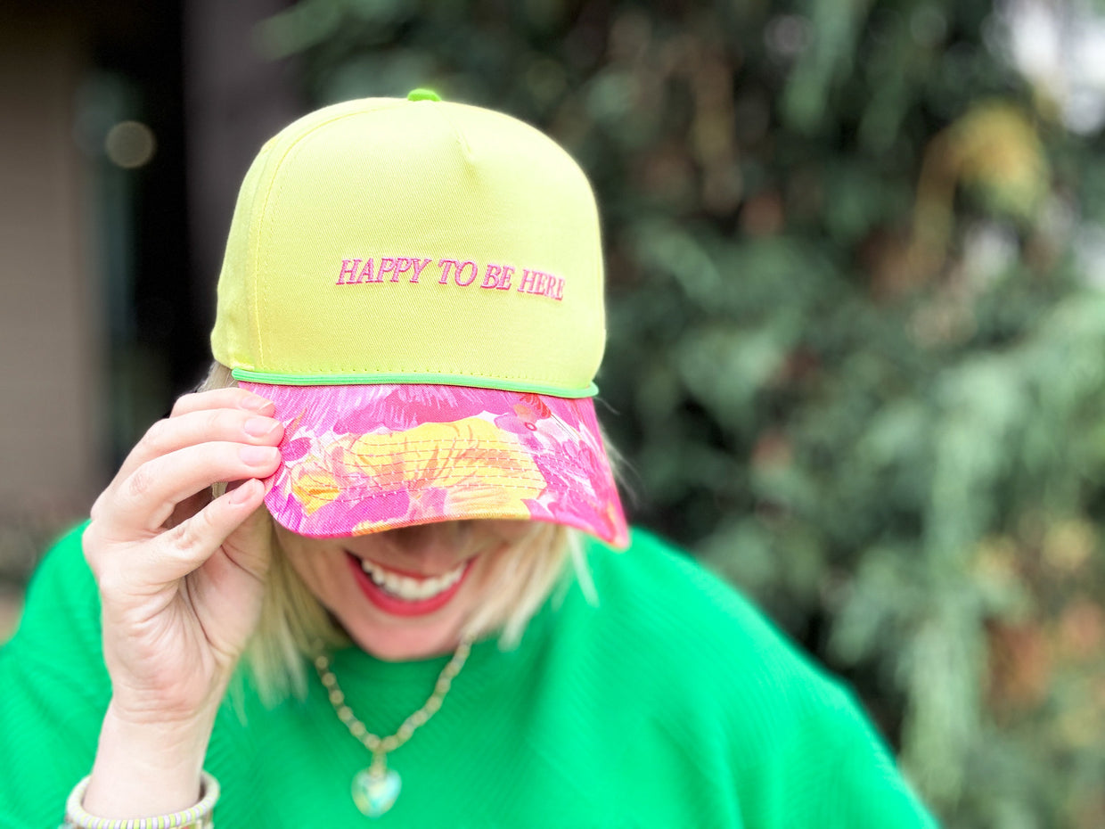 Happy to Be Here Baseball Hat