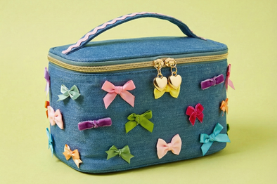 Bella Denim + Bows Train Case