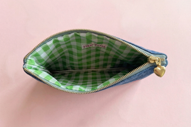 Bella Denim + Bows Keychain Pouch