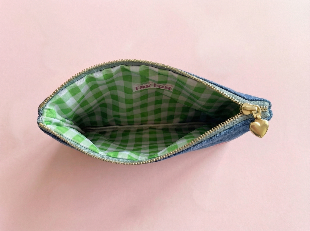 Bella Denim + Bows Keychain Pouch