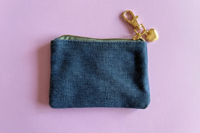 Bella Denim + Bows Keychain Pouch
