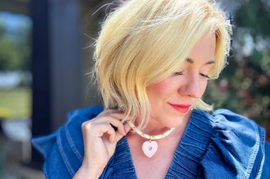 Blakely Pink Heart Necklace
