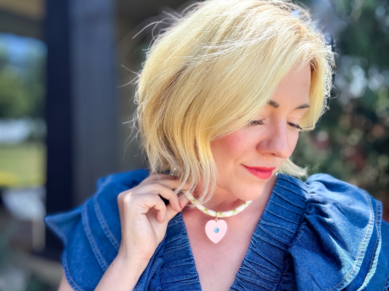 Blakely Pink Heart Necklace