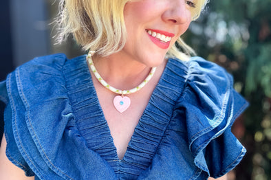 Blakely Pink Heart Necklace