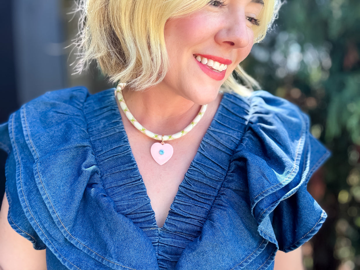 Blakely Pink Heart Necklace