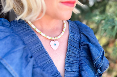Blakely Pink Heart Necklace