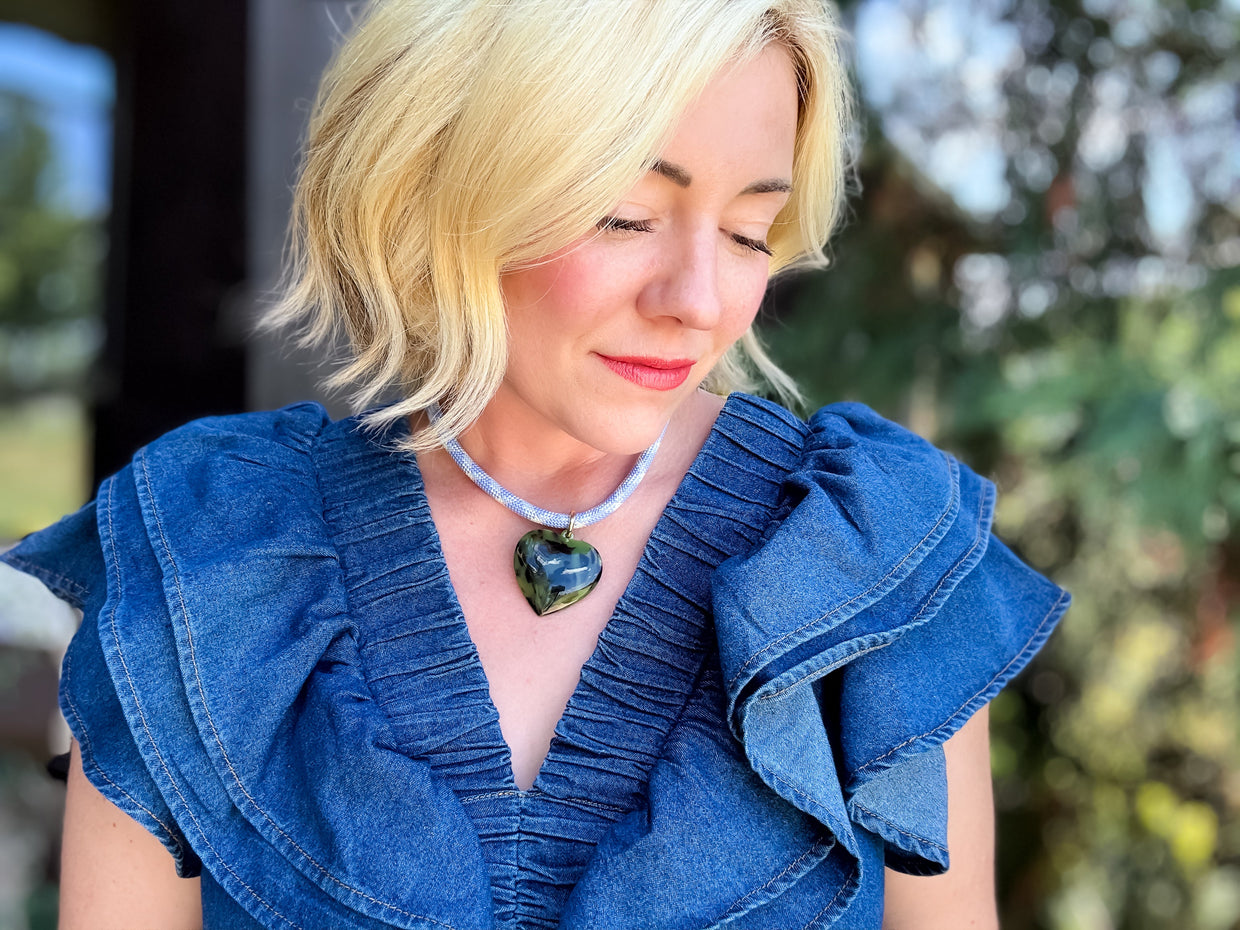 Blakely Green Heart Necklace
