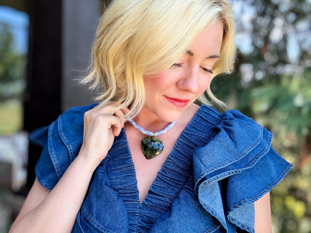 Blakely Green Heart Necklace