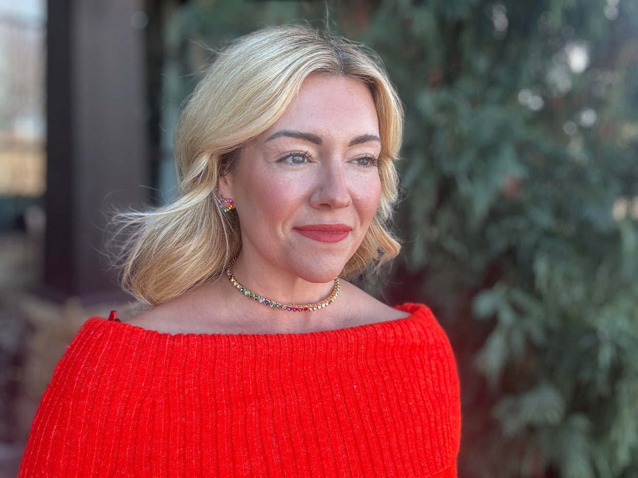 Amore Rainbow Hearts Choker Necklace