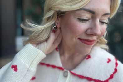 Florence Heart Huggie Earrings