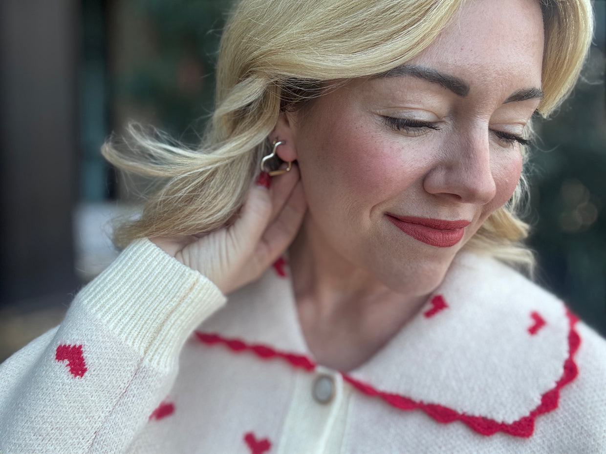 Florence Heart Huggie Earrings