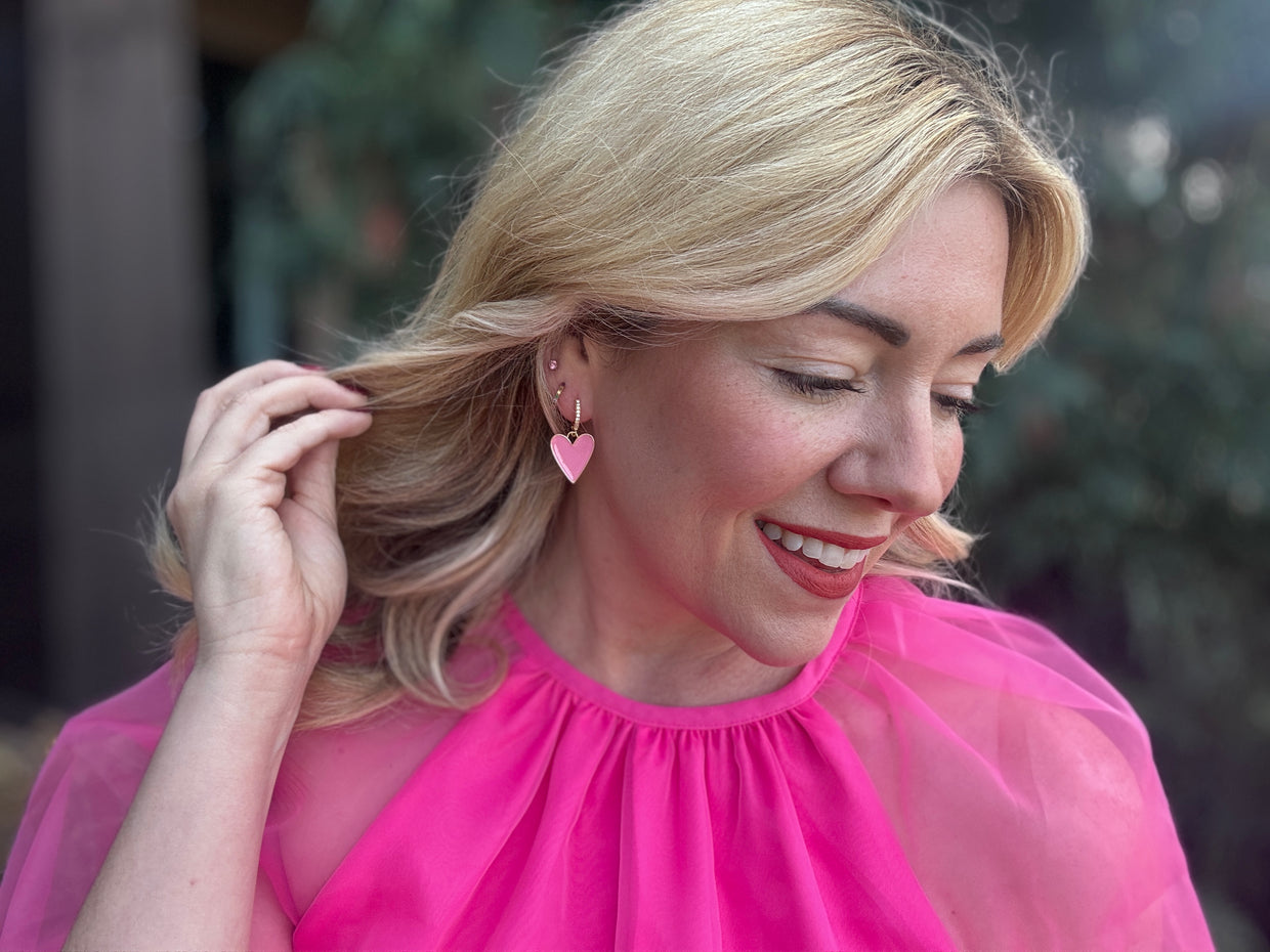 Jane Heart Huggie Earrings