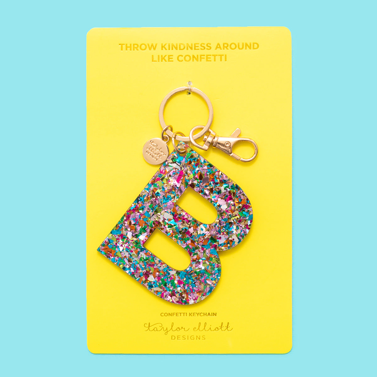 Colorful Confetti Letter Keychains