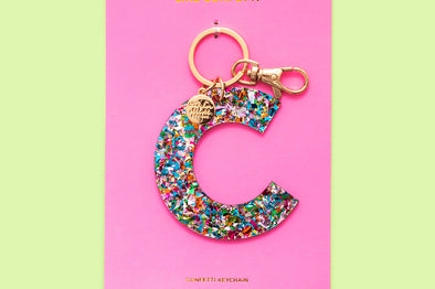 Colorful Confetti Letter Keychains