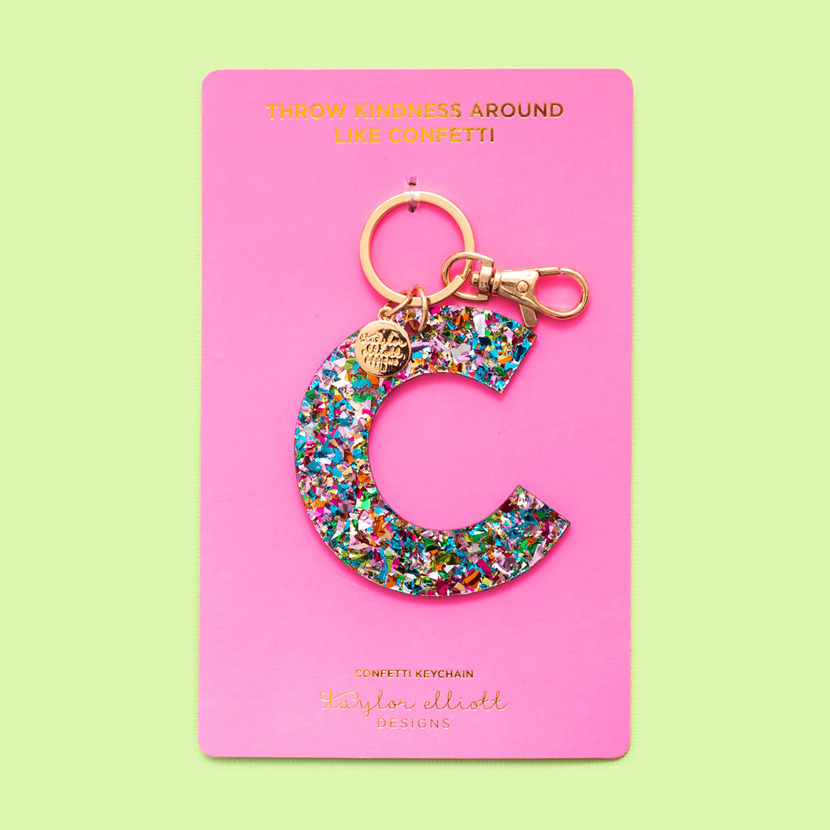 Colorful Confetti Letter Keychains