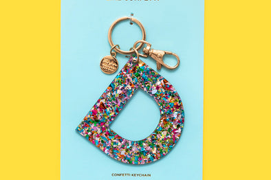 Colorful Confetti Letter Keychains