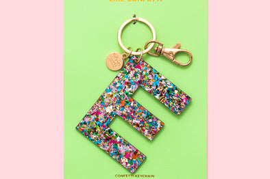 Colorful Confetti Letter Keychains