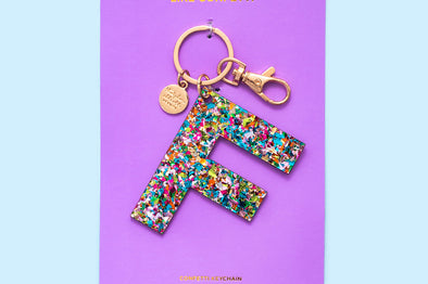 Colorful Confetti Letter Keychains
