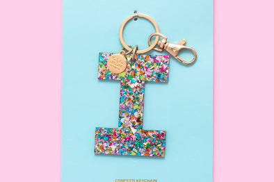 Colorful Confetti Letter Keychains