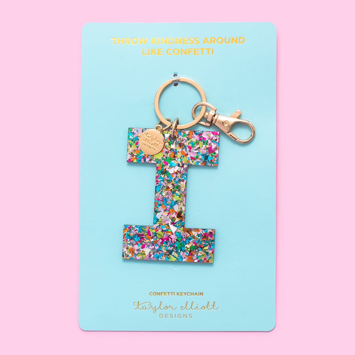Colorful Confetti Letter Keychains