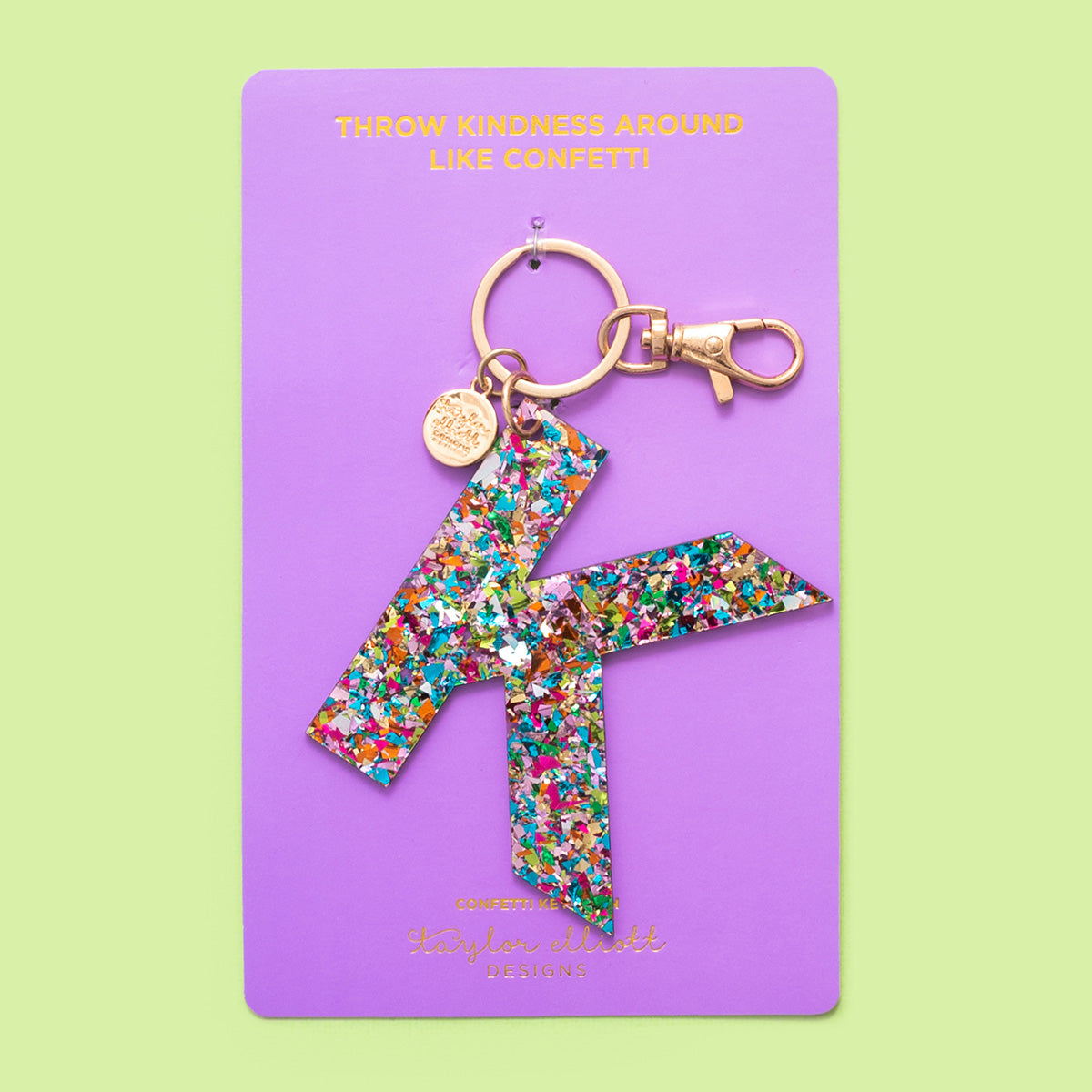 Colorful Confetti Letter Keychains
