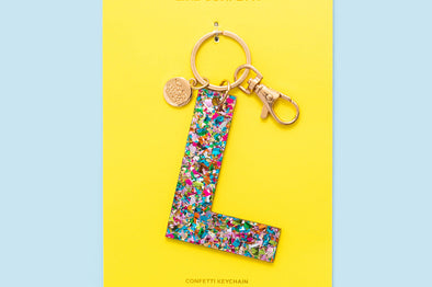 Colorful Confetti Letter Keychains