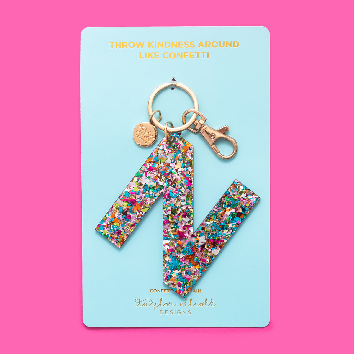 Colorful Confetti Letter Keychains