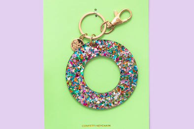 Colorful Confetti Letter Keychains