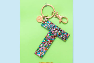 Colorful Confetti Letter Keychains