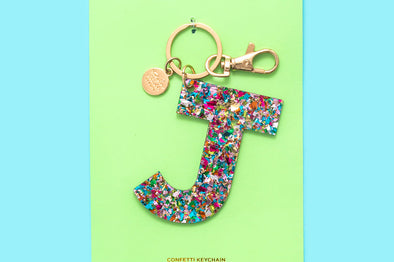 Colorful Confetti Letter Keychains