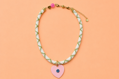 Blakely Pink Heart Necklace
