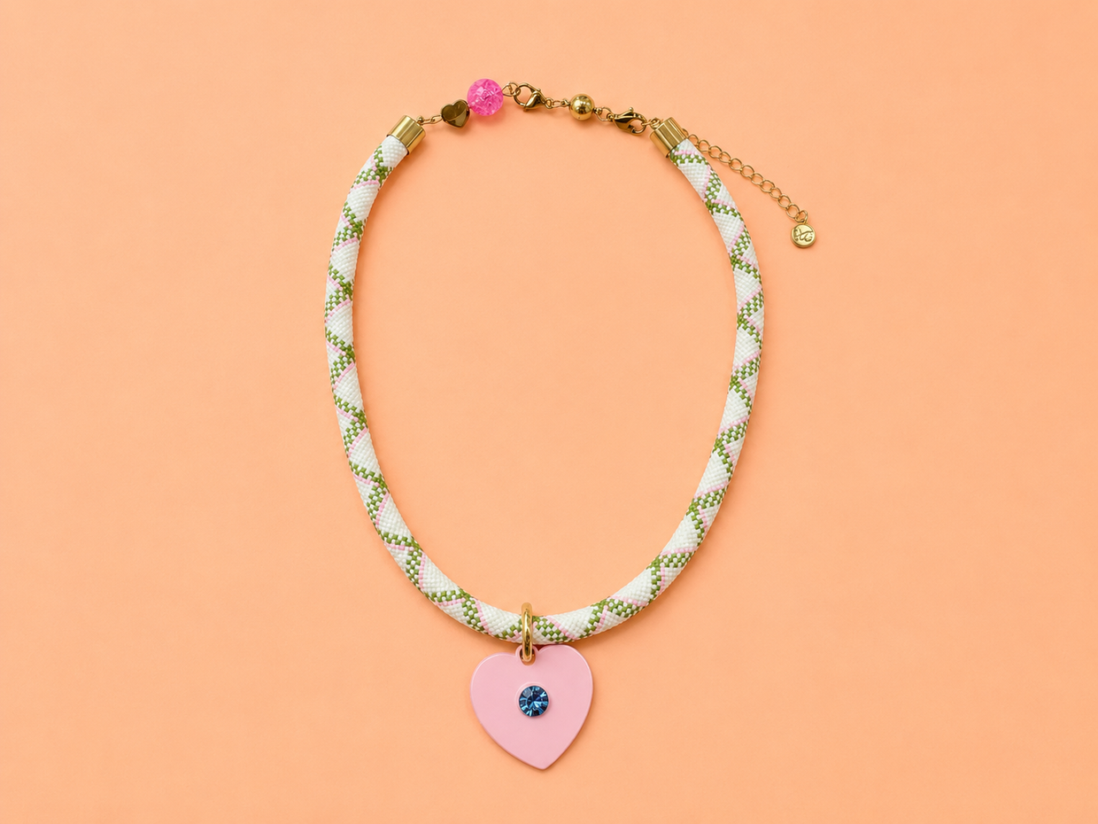 Blakely Pink Heart Necklace
