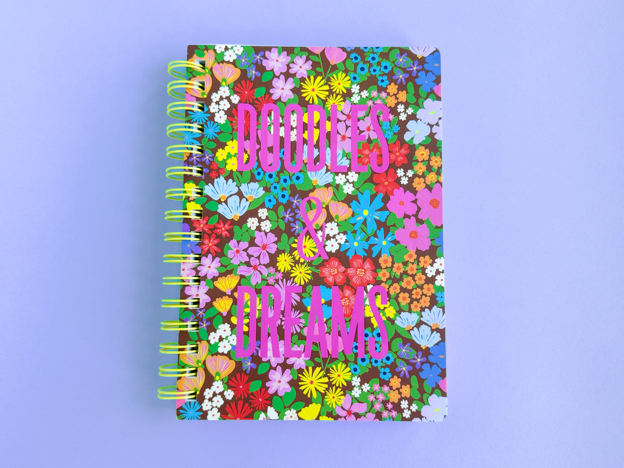 Chloe Floral Doodles and Dreams Spiral Notebook