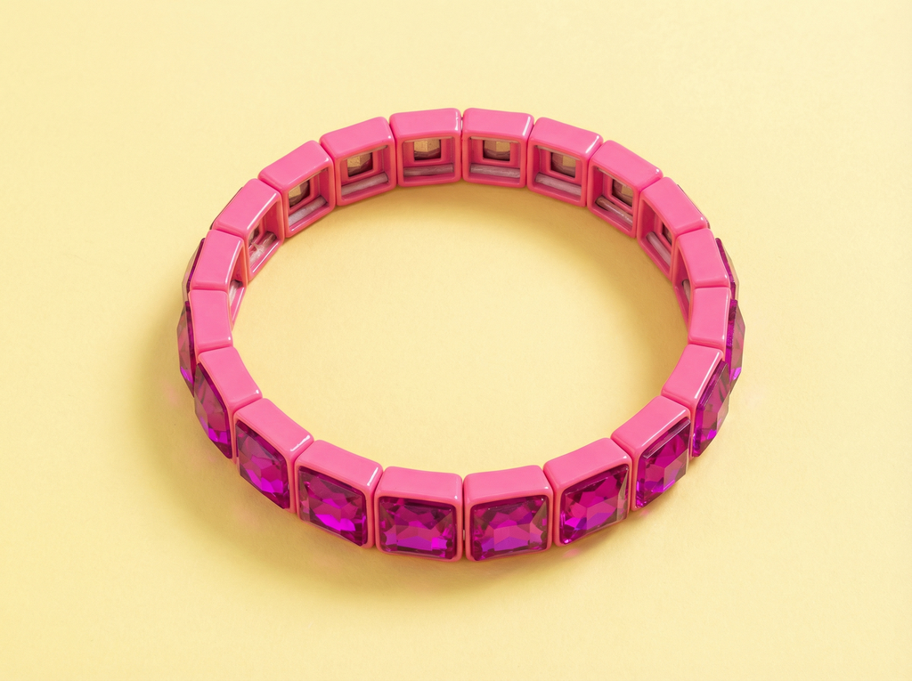 Libby Square Pink Bracelet