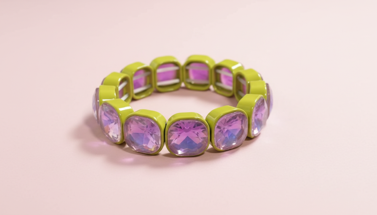 Griffin Chartreuse + Light Purple Bracelet