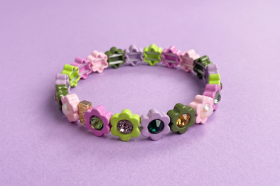 Daisy Pink + Green Bracelet