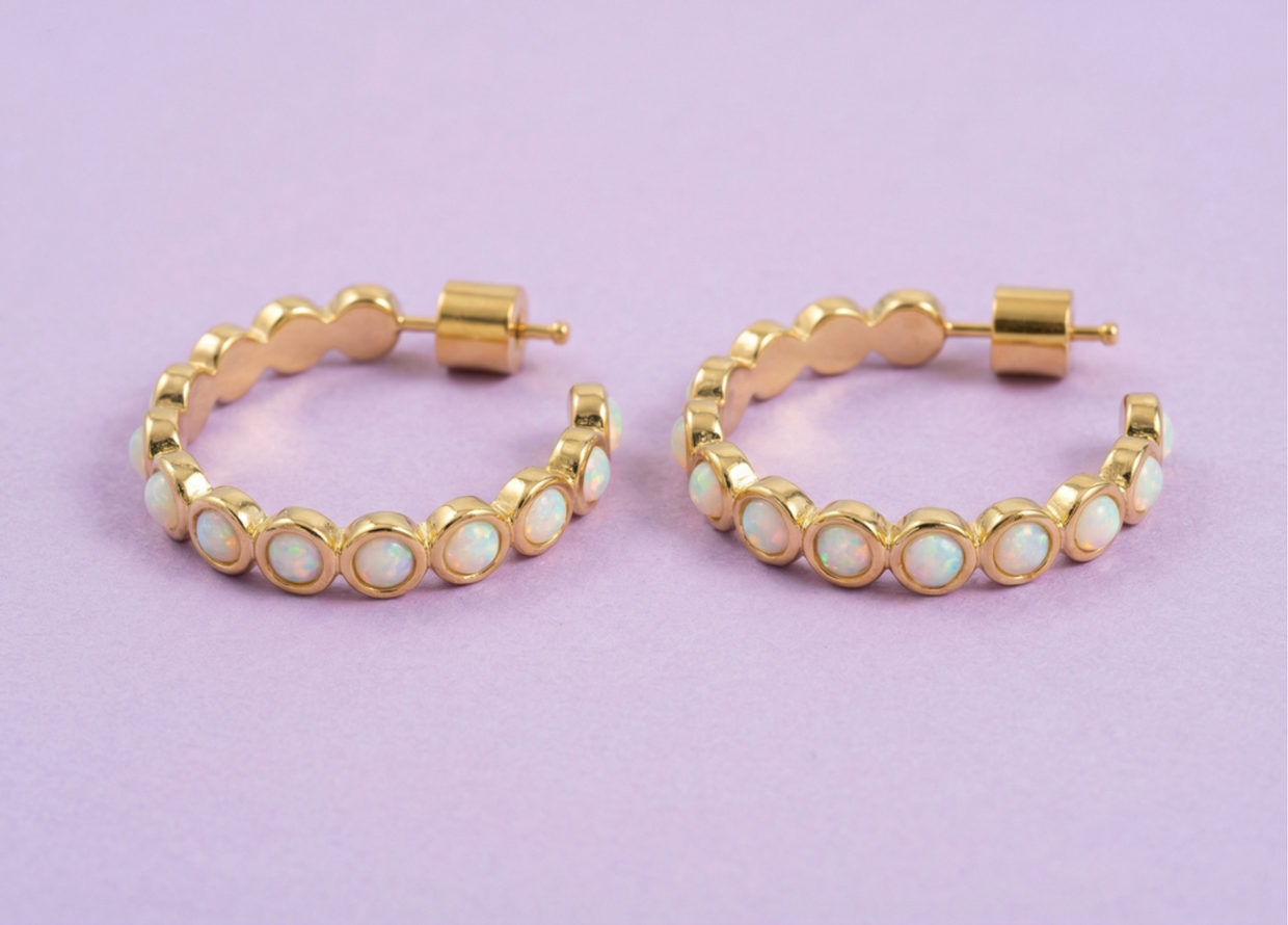 Mabel Opal Hoops Medium