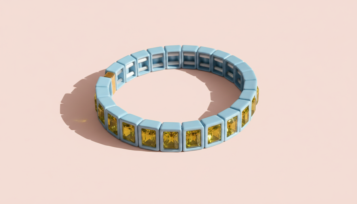 Penelope Light Blue + Green Bracelet