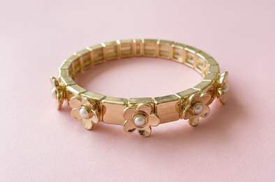 Poppy Gold + Pearl Bracelet
