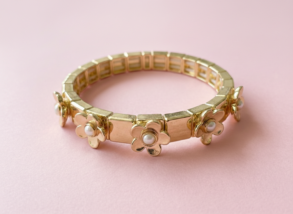 Poppy Gold + Pearl Bracelet