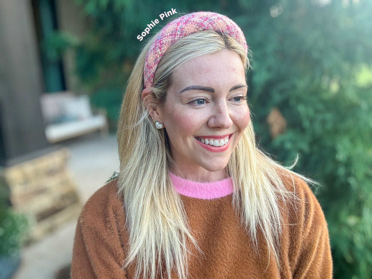 Sophie Pink Tweed Headband