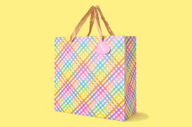 Colorful Gingham Gift Bags (3 Sizes)