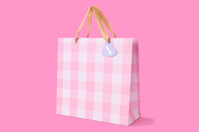 Light Pink Gingham Gift Bags (3 Sizes)