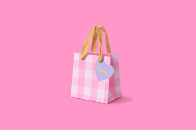 Light Pink Gingham Gift Bags (3 Sizes)