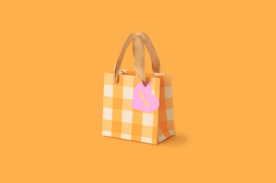 Orange Gingham Gift Bags (3 Sizes)