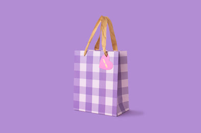 Purple Gingham Gift Bags (3 Sizes)