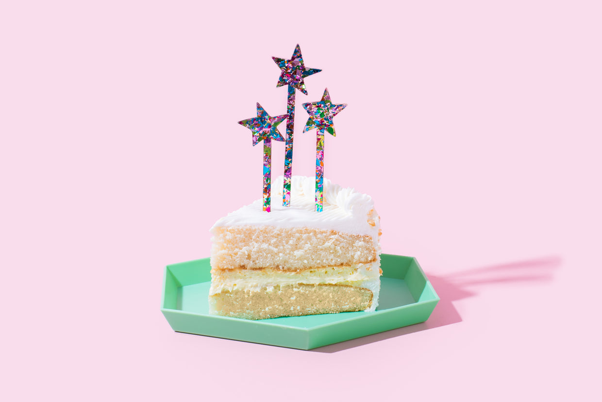 Colorful Confetti Cake Topper - Set of 3 Stars