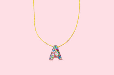 Colorful Confetti Letter Necklaces