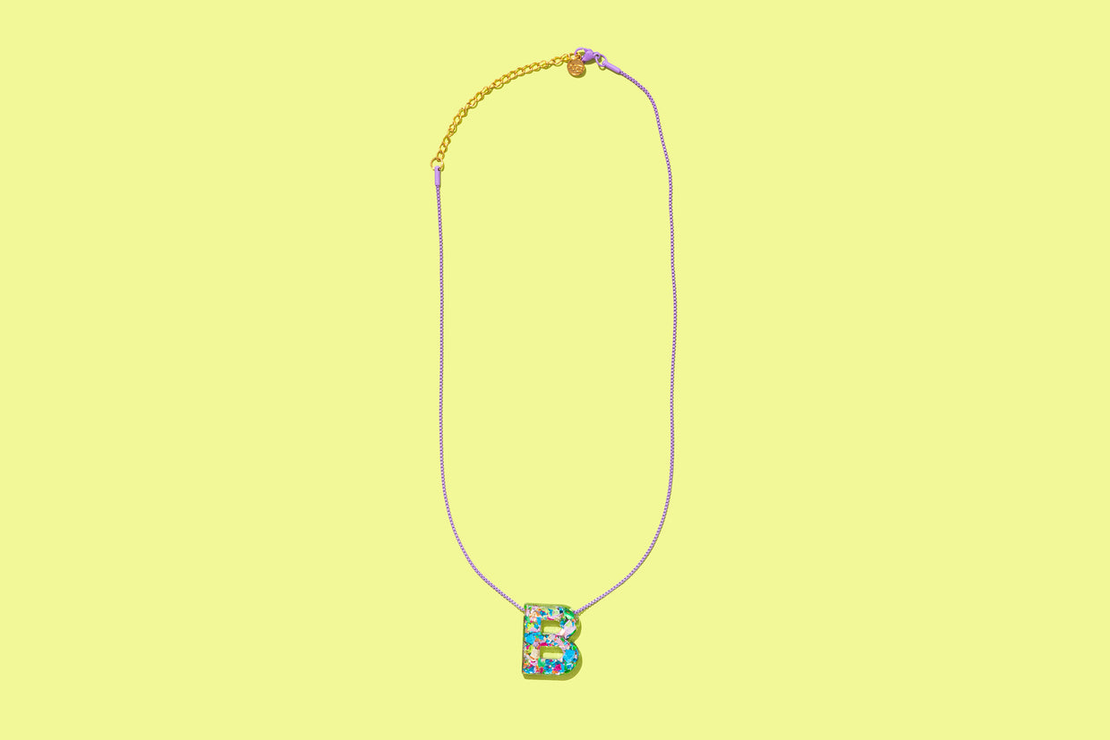 Colorful Confetti Letter Necklaces