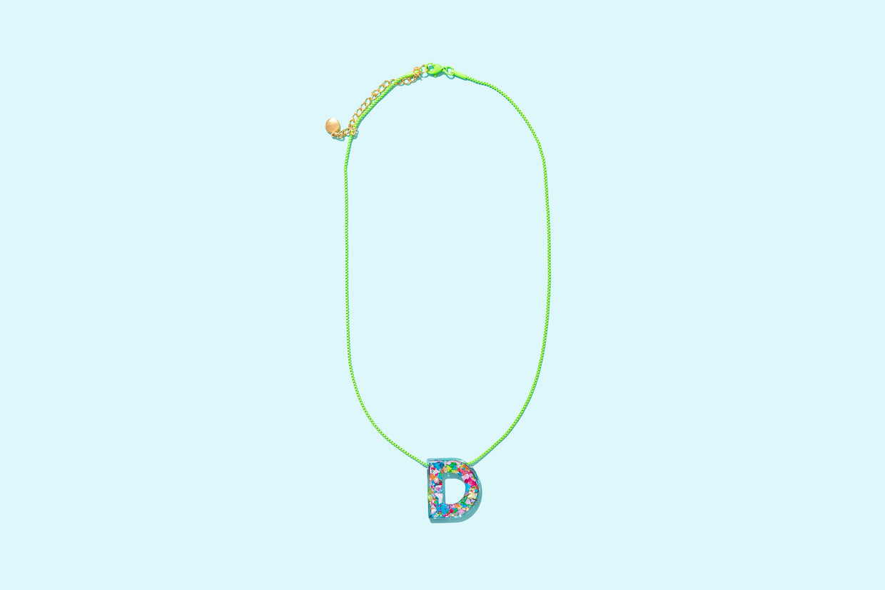 Colorful Confetti Letter Necklaces